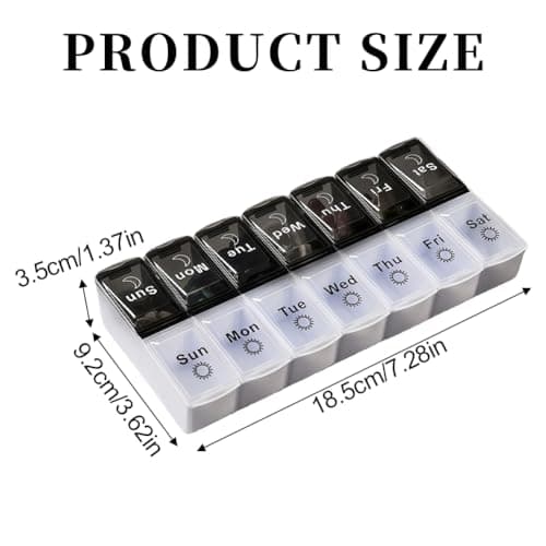 2‑Pack Weekly Pill Box Organiser, 7‑Day AM PM Portable Travel Tablet Case — view 3