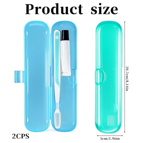 Exclaith 2Pcs Toothbrush Holder Travel, Breathable Tongue Scraper Case — view 2