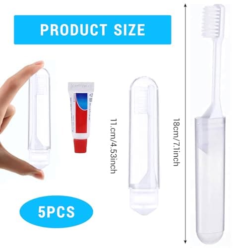 XdealCozyxc 5pcs Travel Toothbrush Set, mini Toothpaste Travel Size — view 2