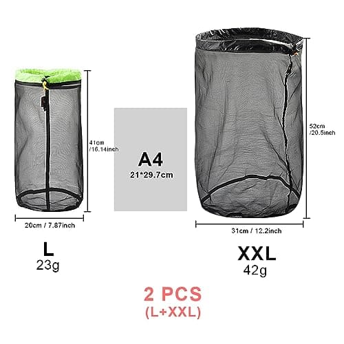HLIWS Ultra-Light Net Bags Drawstring,Ideal for Camping and Hiking — view 2