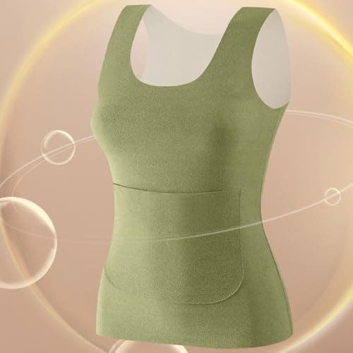 Thermal Vest, Heated And Thickened Fleece Base Layer, Cold- For Proof Underwear(L Green) — view 2