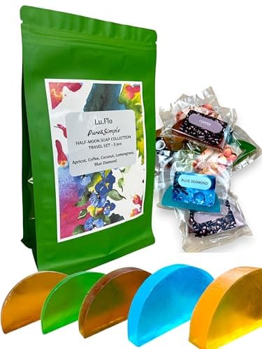 Lu.Flo Travel Soap Set 5x50 g, Handmade Glycerin Soap Bars