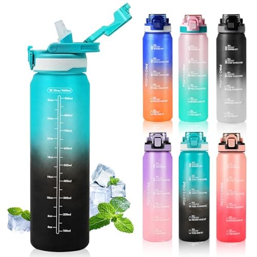 SEASEVEN Sports 1L Water Bottle with Straw for Gym,Office,Travel