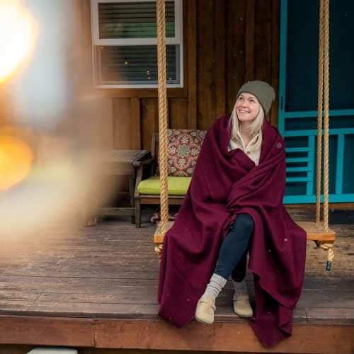 Arcturus Military Wool Blanket - 4.5 lbs, Warm, Heavy, Washable, Large 64" x 88" - Great for Camping, Outdoors, Survival & Emergency Kits (Wine) — view 3