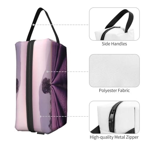 Toiletry Bag for Women Men Dopp Kit Travel Makeup Bag Make Up Organizers Cosmetic Bag Lavender Fields Hanging Toiletry Bag Shaving Bag with Large Capacity for Travel — view 2