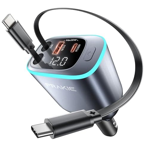Retractable 4-in-1 Multi Fast Car Charger for iPhone iPad Android Tablets