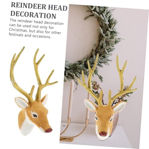 MUELODSIC Artificial Deer Head Christmas Elk Decor Holiday Party Photo Prop — view 5