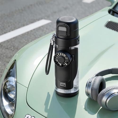 PANGBOER Portable Hydrations Bottle with Quick Releases Lid and Fan Water Container for Outdoors Adventure Insulated Sports Bottle — view 5