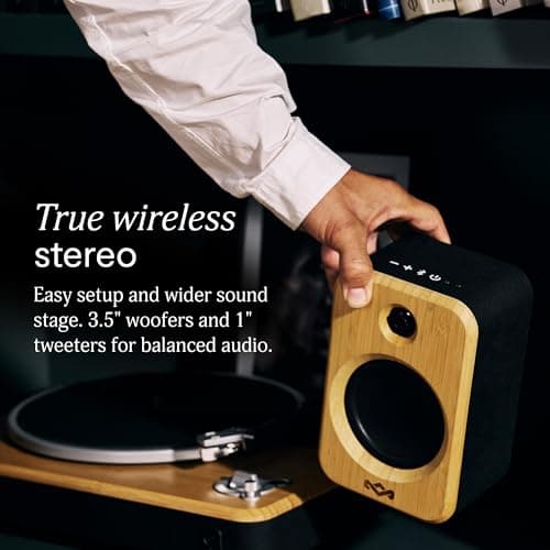 House of Marley Get Together Duo 2 Bluetooth Bookshelf Speakers - Bamboo — view 5