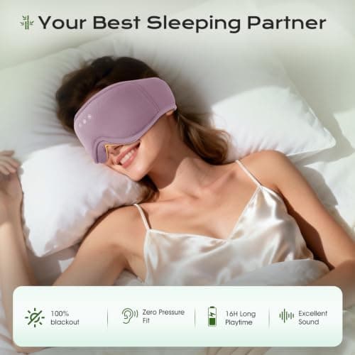 MUSICOZY Sleep Mask Headphones– Bamboo Cotton Sleep Headphones — view 3