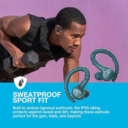 JLab Go Air Sport+ Running Headphones - Bluetooth Earbuds, Teal — view 3