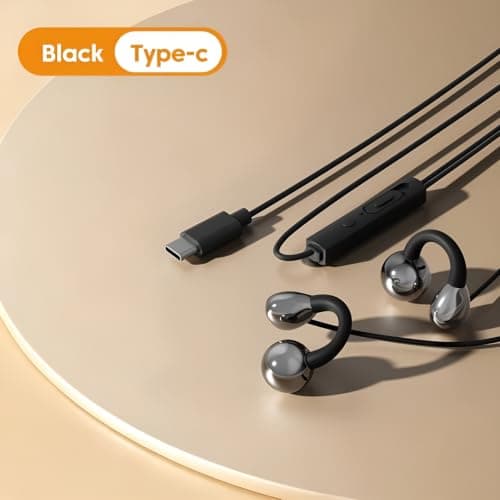 3.5mm/Type-C Wired Headphones, Perfect for Sleeping, Snoring, Travel, Meditation, Relaxation, Ear Clip Type Not In Ear HiFi Wire Control With Microphone Earphones — view 6