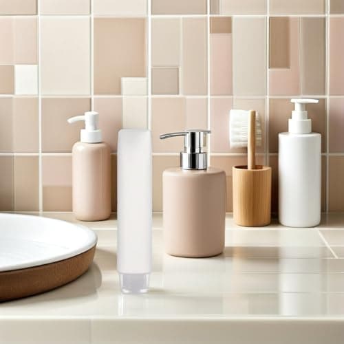 10pcs Plastic Squeeze Travel Bottle Set for Creams and Lotions White — view 4