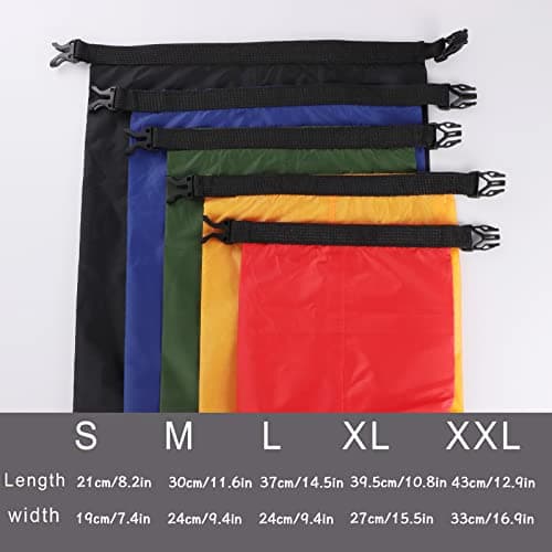 kuou 5 Pack Waterproof Dry Bags, 1.5L-6L, Lightweight, Multicolor — view 2