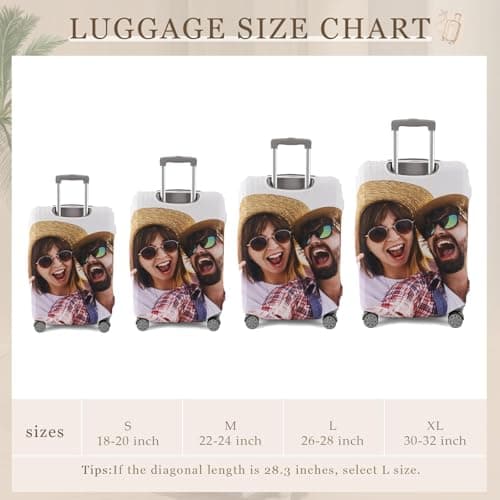 Personalised Elastic Luggage Protector Cover, 18-32" Custom Suitcase Covers with Photo, Double-Sided Photo Travel Suitcase Protector, Design Your Own Travel Accessories Protective Covers (XL) — view 4