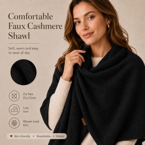 Celsano Triangle Pashmina Shawls and Wraps 185*75cm Knitted Shawl for Women — view 5