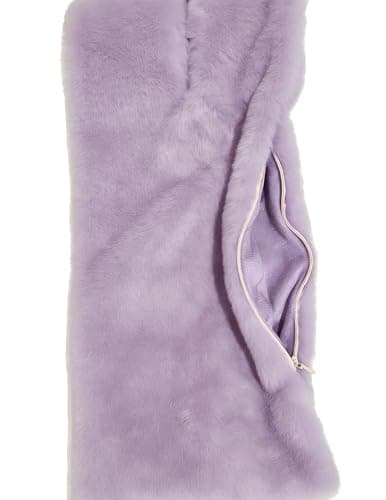 Lina & Lily Women's Winter Pull-Through Faux Fur Scarf with Hidden Zipper Pocket (Lavender) — view 3