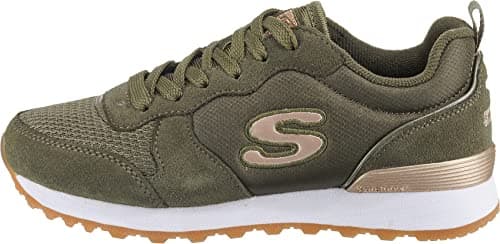 Skechers Women's Og 85 Gold'n Gurl Trainers, Olive Suede Nylon Mesh Rose Gold Trim, 7 UK — view 3