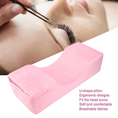 Agatige Lash Pillow for Lash Extensions, U Shape Soft Neck Pillow Beauty Makeup Eyelash Extension Neck Rest Curve Lash Eye Head Neck Bed Pillow Cushion for Salon Beauty Making up Tool (Pink) — view 4