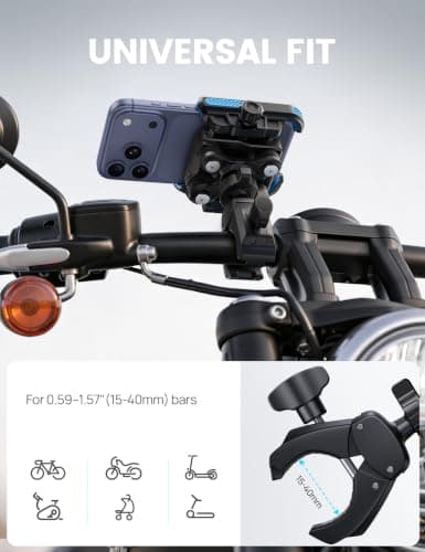 Lamicall Motorbike Phone Holder, [Camera Friendly] Bike Phone Holder Blue — view 6