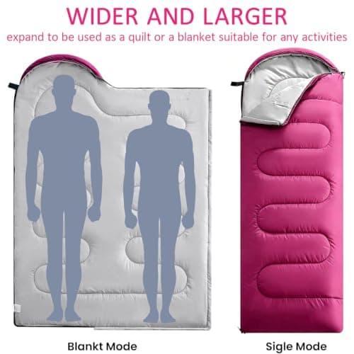 Sleeping Bag for Adults & Kids, 3-4 Season Sleeping Bags With Compact Bag — view 3