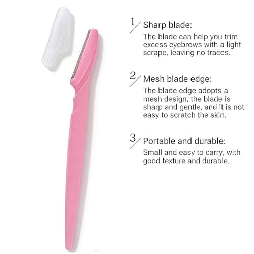 20 PCS Eyebrow Razor & 2-in-1 Dual-Ended Brow Brush, Facial Razor Shaper for Precisely Triming and Shaping Facial Hair Women's Trimmer Shaving Grooming Kit — view 3