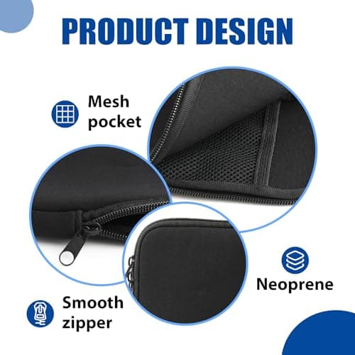 pawpoem Phone Sock,Neoprene Phone Pouch,Mobile Phone Sleeve Case with Zipper, Universal Phone Case for All Kinds of Smartphones, Shockproof and Waterproof Pouch for Travel, Outdoor, Daily Use,Black — view 4
