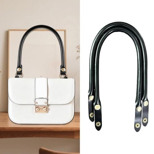 XAGMODSHN PU Leather Handles 47cm with Quick-Release Snaps, Black — view 4