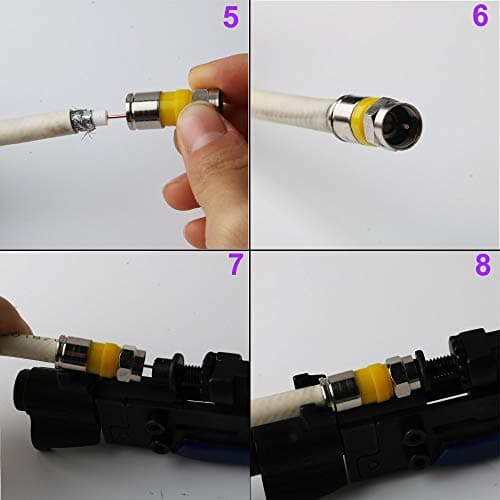 CESFONJER RG6 F-connector Kit, Coaxial cable adapter, f type coupler, F connector angle, Compression F-Type Plugs (Pack of 26 — view 4