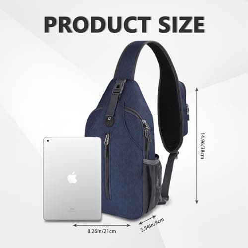 Aucuu Sling Bag Crossbody Backpack, Men's Chest Bag, Sling Backpack, Shoulder Cross Body Bag with Earphone Hole, Hiking Casual Daypack for Women Men Cycling Camping Travel — view 2