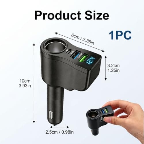 4 In 1 USB C Car Charger 66W [PD3.0 + Dual USB A Port] 4 Ports USB — view 6