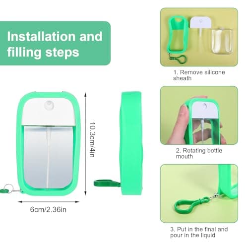 Qianyu 4PCS Reusable 50 ML Card Spray Bottle Portable Moisturizing Sprayer Box Card Design Empty Bottles with Hook Refillable Perfume Atomizer Vials for Hand Sanitizer Fragrance Cosmetic Moisturiz — view 2