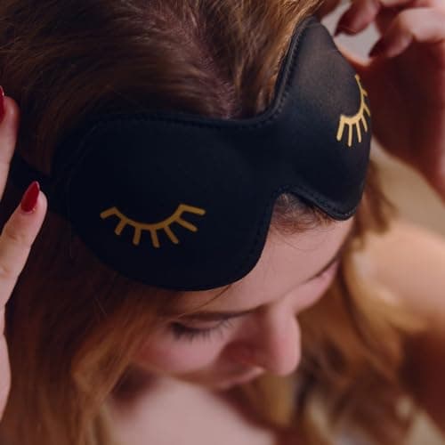 SMUG 100% Blackout Sleep & Eye Mask | Eyelash Extension Friendly | Eye Masks for Sleeping | Sleep Masks for Women & Men | Straps for Dream Comfort & Adjustability | Black Wink — view 4