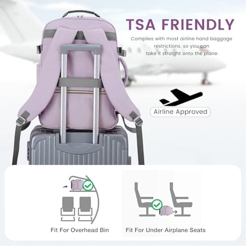 LOVEVOOK Carry On Backpack for Women, 40L Travel Backpack Womens Cabin Bag — view 3