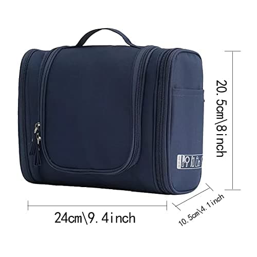 Travel Hanging Toiletry Bag for Women and Men, Toiletries Organizer, Bathroom Shaving Kit for Cosmetics, Makeup Case Wash Bag (Gold R) — view 2