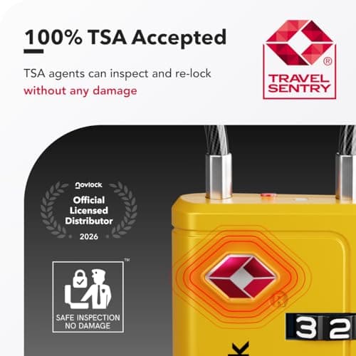 NovLock Suitcase Locks, TSA Approved Luggage Locks, 4-Digit Travel Padlocks — view 3