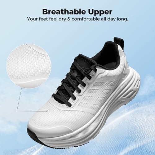 NORTIV 8 Women's Walking Shoes Running Tennis Sneakers,White,6.5 — view 6
