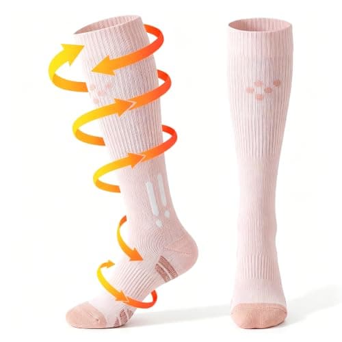 Cotton Compression Socks 15-20 mmhg, Cute Flight Stockings for Women, Travel Essentials for Flying, Nurses, Maternity and Running