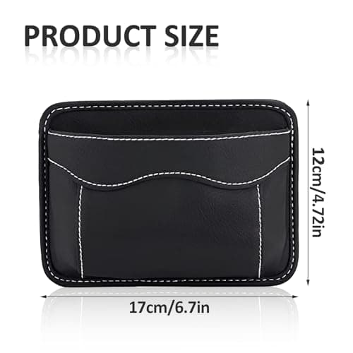 Wisebom Luxury Car Seat Organizer, Black PU Leather Storage Pocket, Multifunctional Car Storage Pocket Pouch for Mobile Phone Pen Key Coin Card — view 2