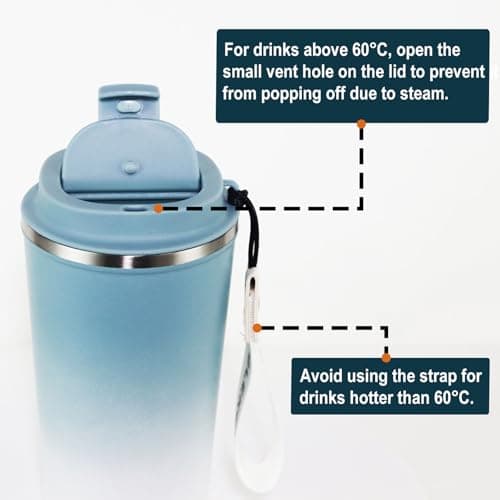 GLEKGLEK 500ml Insulated Travel Mug with Lid and Strap — view 3