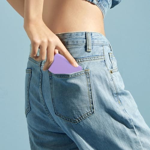 Kintion Pocket Mirror, Rechargeable 1X/3X Compact Mirror with Light, Purple — view 4