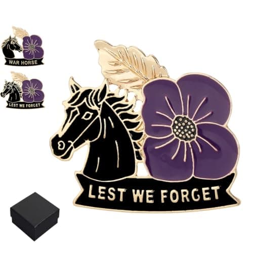Limited Edition War Horse Purple Poppy 111th Remembrance Brooch (#B)