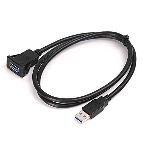 baolongking USB Panel Flush Mount Cable USB 3.0 Extension USB Mount, Dash Mount, Flush Mount, Panel Mount Cable, For Car, Boat, Motorcycle (Square Single USB 3.0 1M) — view 6