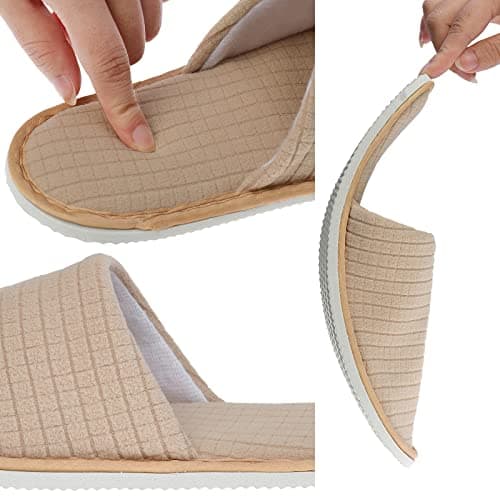 JK Home 4 Pairs Unisex Guest Slippers for Spa Hotel Travel Indoor House — view 2