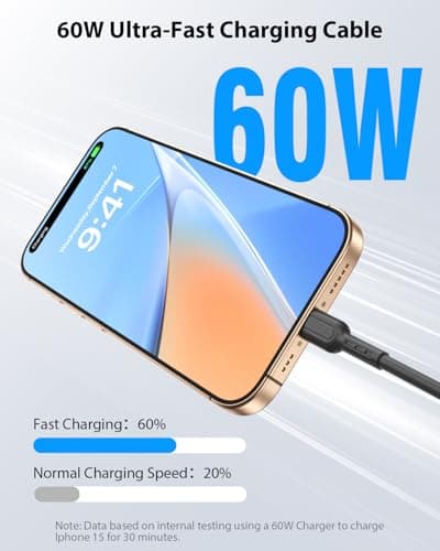 SOOPII 10-Pack Short USB C to USB C Cables,8 Inch/0.7Ft 60W Type C Fast Charging Cables,Compatible with lPhone,Galaxy,lPad,MacBook,Charging Station and Power Bank Accessory(Black) — view 3