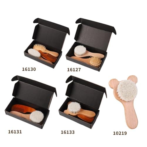 Portable Infant Comb Brush Set for Travel Soft Wool Bristles Gentle on Scalp Includes Comb & Bath Brush Safe Easy Carry Newborns — view 5