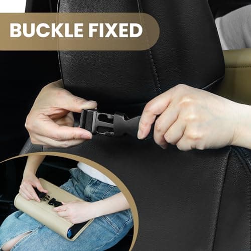 WHHMK Car Tissue Holder, Tissue Box Cover for Car, Premium PU Leather Backseat Napkin Rectangle Organizer Travel, Extra Large Tissue Box Storage in Car Fits for 100-150 Regular Size Tissues, Black — view 6