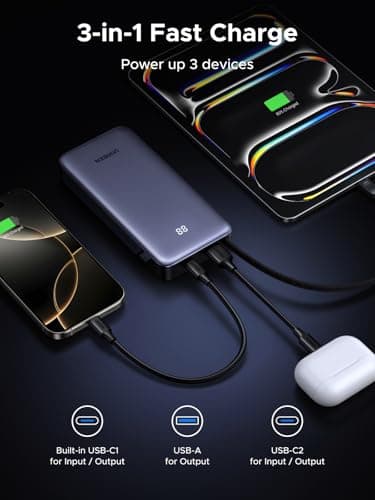 UGREEN Nexode 45W 20000mAh Power Bank 3-Way Output Built-in Cable — view 5