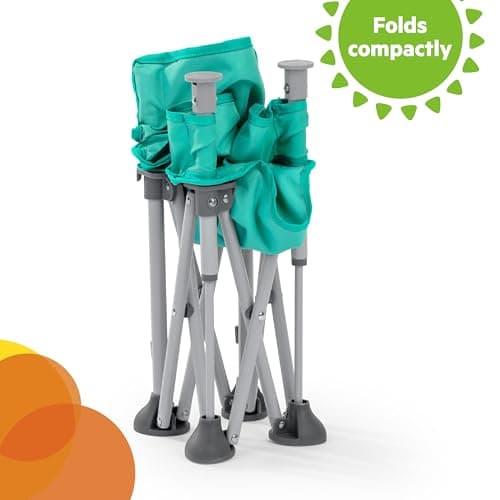 Bright Starts Pop 'N Sit Portable Booster, Indoor/Outdoor Use, Floor Seat with Feeding Tray, Teal, 6 Mos - 3 Yrs — view 6