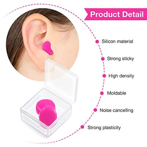 Frienda 21 Pairs Silicone Ear Plugs for Sleeping, White, Blue, Rose Red — view 2